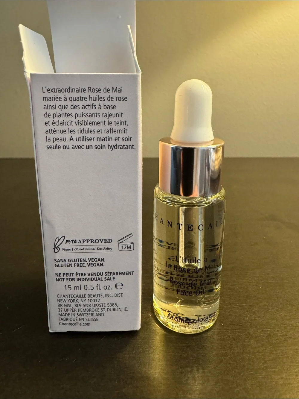 Chantecaille L’Huile Rose de Mai Face Oil .5 oz 15 ml NIB